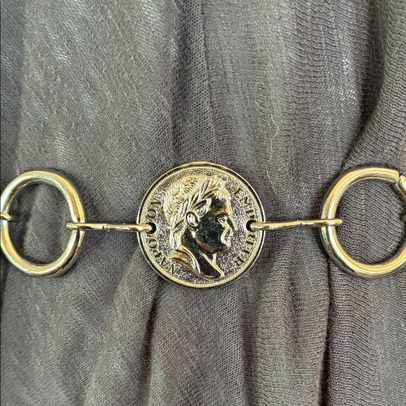silver CONCHO BELT, coins with a woman\'s head in profile. VTG OSFM main image 12